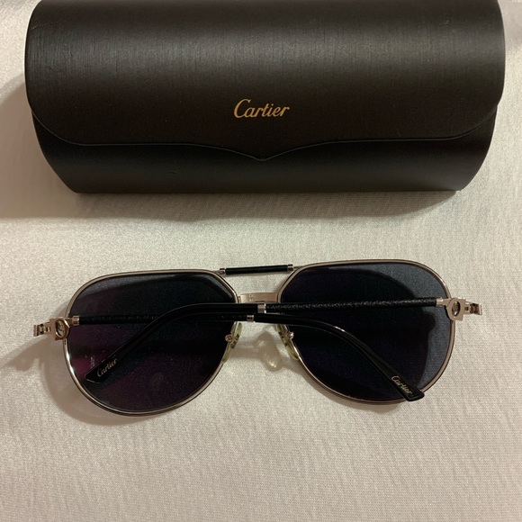 Cartier premier sunglasses black and platinum - Picture 5 of 13